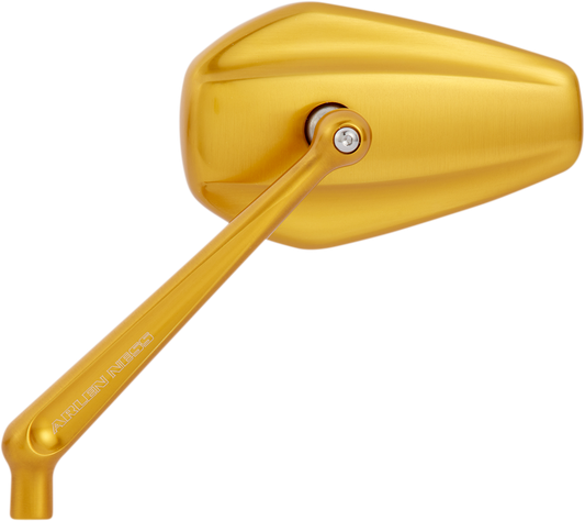 Arlen Ness Gold Mini Stocker Forged Left Side Single Motorcycle Handlebar Mirror
