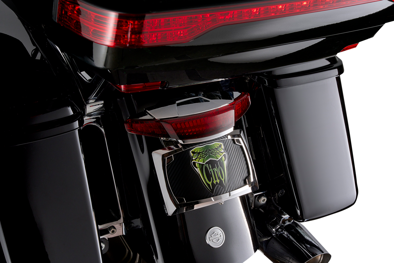 Ciro Latitude Chrome Tail Light & License Plate Mount for 2014-24 Harley Touring
