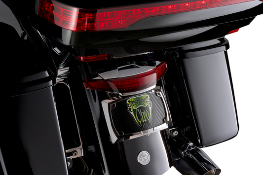 Ciro Latitude Chrome Tail Light & License Plate Mount for 2014-24 Harley Touring