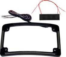 Custom Dynamics 4x7 Curved LED Motorcycle License Plate Frame for Harley Models