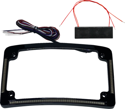 Custom Dynamics 4x7 Curved LED Motorcycle License Plate Frame for Harley Models