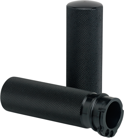 Joker Machine 1" Knurled Black Cable Handlebar Hand Grips for 1982-2022 Harley