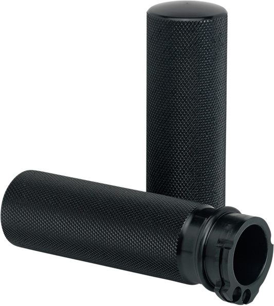 Joker Machine 1" Knurled Black Cable Handlebar Hand Grips for 1982-2022 Harley