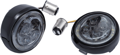 Ciro LED Fang Front Turn Signal Inserts fits 2000-2024 Harley Touring Road King