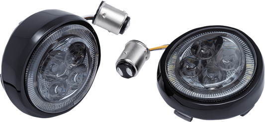 Ciro LED Fang Front Turn Signal Inserts fits 2000-2024 Harley Touring Road King