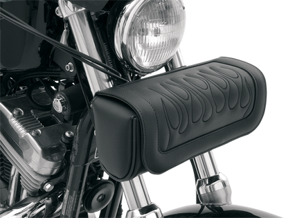 Saddlemen Black Flame Highwaymen Tattoo Front Fork Tool Pouch Bag for Harley