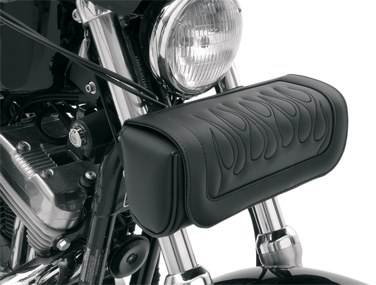 Saddlemen Black Flame Highwaymen Tattoo Front Fork Tool Pouch Bag for Harley