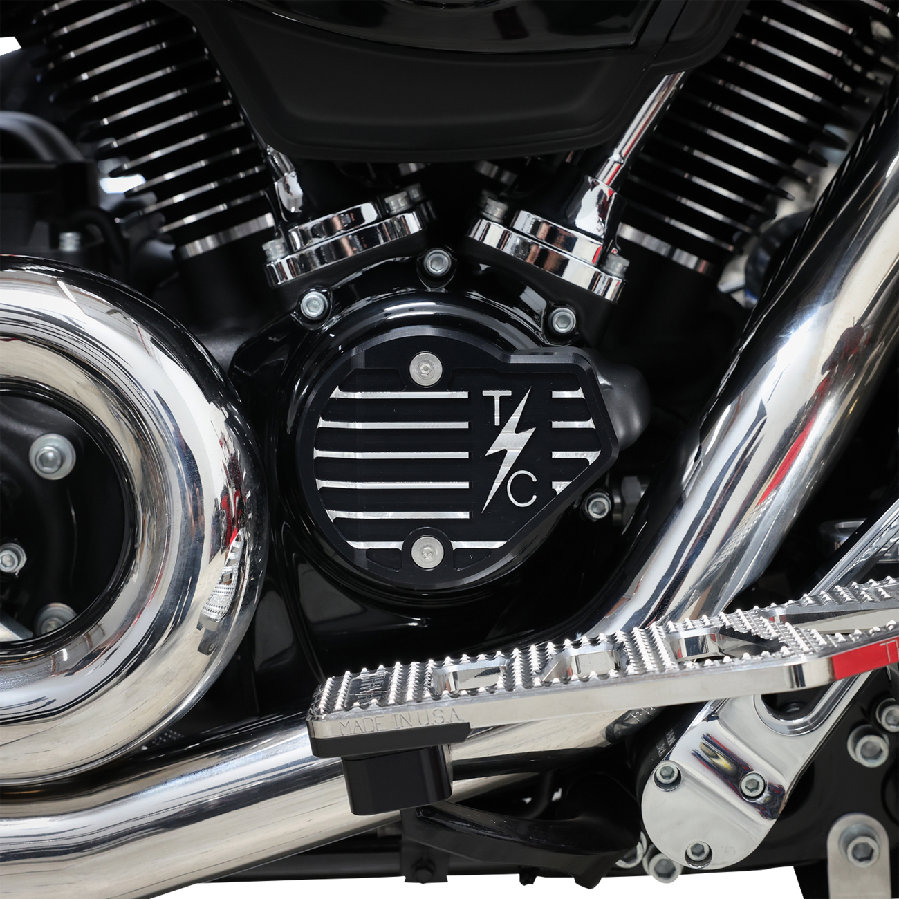 Thrashin Supply Finned Black Cam Cover for 2023-2024 Harley Touring TSC-3029-4