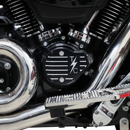 Thrashin Supply Finned Black Cam Cover for 2023-2024 Harley Touring TSC-3029-4
