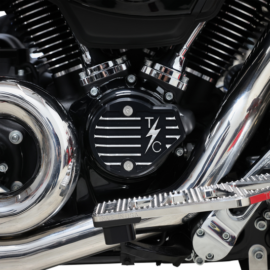 Thrashin Supply Finned Black Cam Cover for 2023-2024 Harley Touring TSC-3029-4