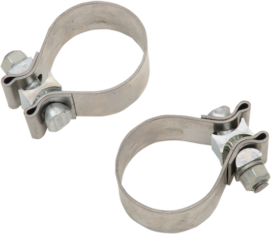 Khrome Werks 2" Stainless Steel Exhaust Clamps fits 1995-2016 Harley Touring