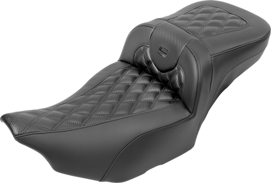 Saddlemen Roadsofa Black Lattice Extended Gel Seat for 2023-2025 Harley Touring