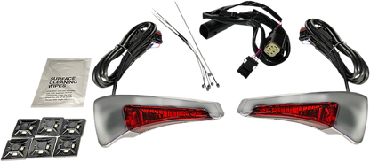 Custom Dynamics Chrome Red Tour Pak Backrest Lights 2014-15 Harley Touring CVO