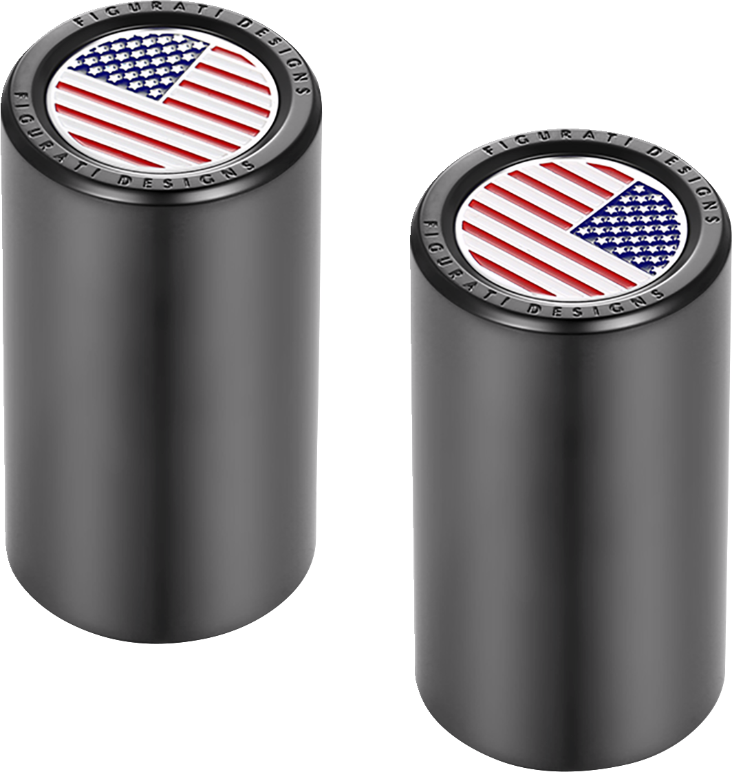 Figurati Designs American Flag Long Magnetic Docking Hardware Covers for Harley