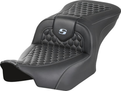Saddlemen Roadsofa Silver Honeycomb Stitch Gel Seat for 2023-2026 Harley Touring