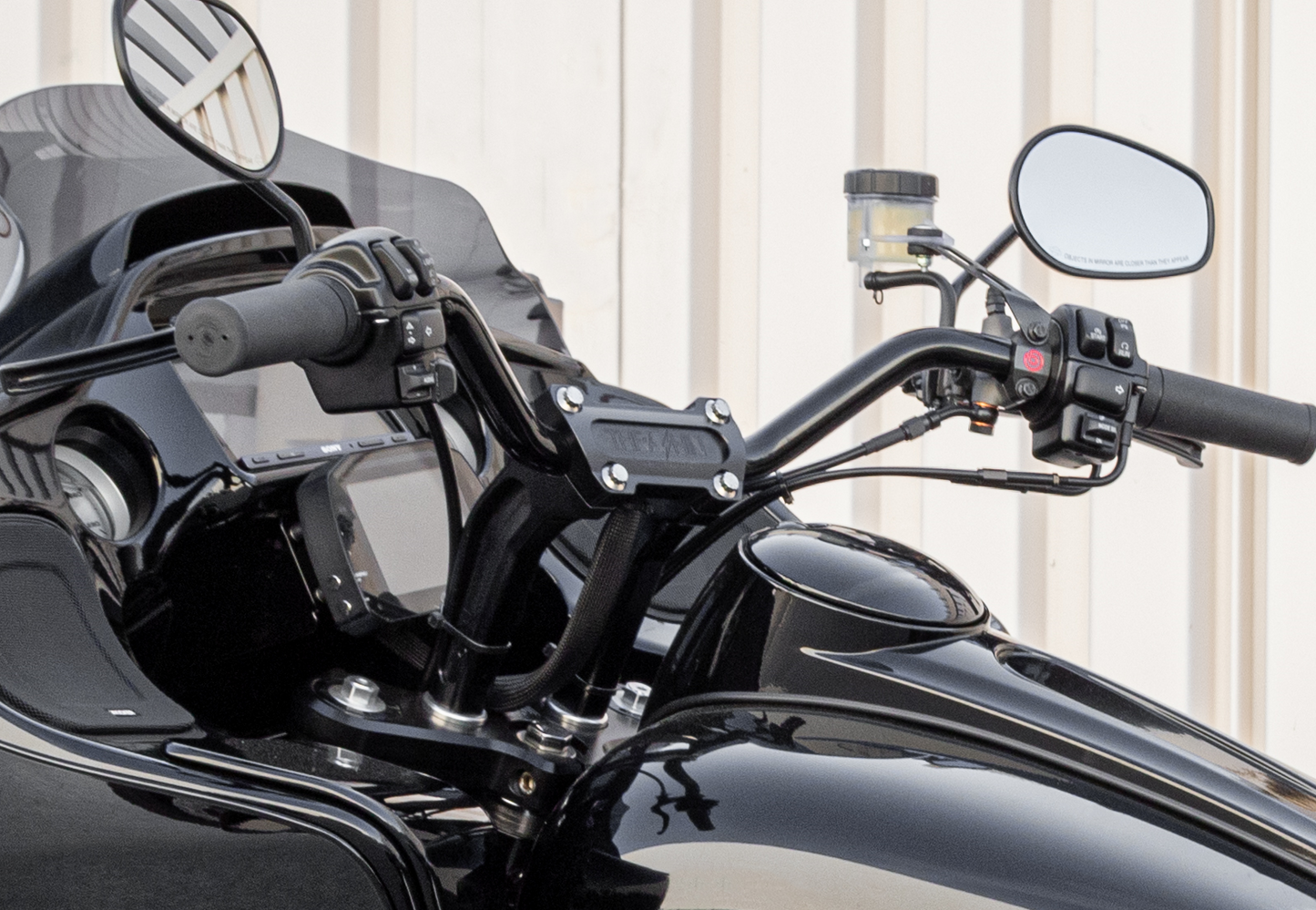 Thrashin Supply Black 6.5" Pullback Motorcycle Handlebar Risers for Harley