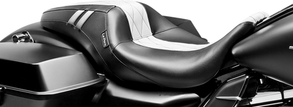 Le Pera GT1 Outcast Black White Seat 08-23 Harley Touring Street Glide Road King