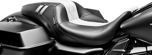 Le Pera GT1 Outcast Black White Seat 08-23 Harley Touring Street Glide Road King