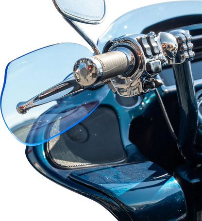 Klock Werks Flare Blue Ice Hand Guards for 2002-2025 Harley Hydraulic Clutch