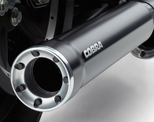 Cobra Black Straight Cut Slipon Exhaust Mufflers 91-17 Harley DYNA FXD FXDB FXDC