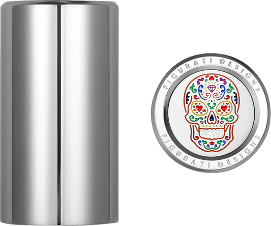 Figurati Designs Silver Sugar Skull Long Docking Hardware Covers for Harley