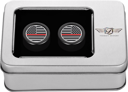 Figurati Red Line USA Flag Short Magnetic Docking Hardware Covers for Harley