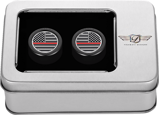Figurati Red Line USA Flag Short Magnetic Docking Hardware Covers for Harley