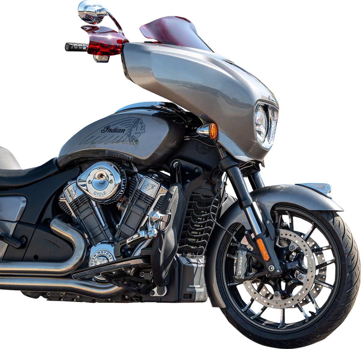 Werkbus Rek Klock Werks Red Kolor Flare Hand Guards for 2014-25 Indian Challenger ...