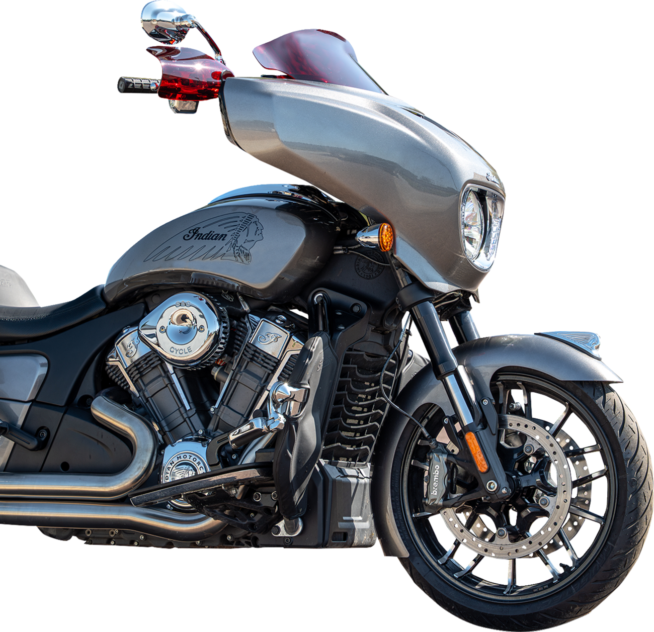 Klock Werks Red Kolor Flare Hand Guards for 2014-25 Indian Challenger Chieftain