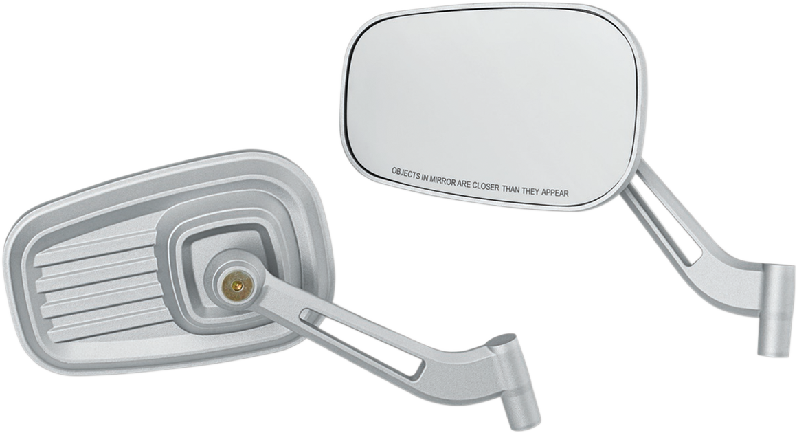 Kuryakyn 6654 Dillinger Silver Front Motorcycle Pair Mirrors for Harley Davidson