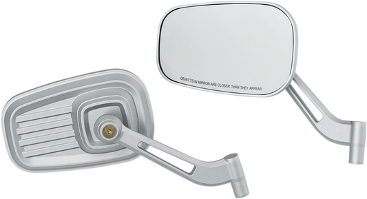 Kuryakyn 6654 Dillinger Silver Front Motorcycle Pair Mirrors for Harley Davidson
