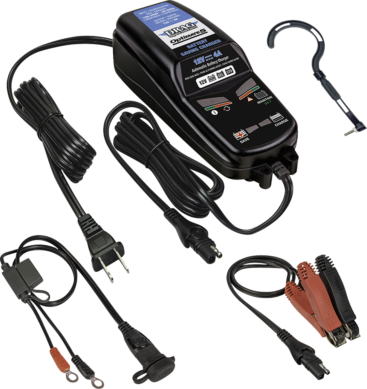 Drag Specialties Optimate 5 V2 Battery Charger Maintainer 12V Motorcycle ATV UTV