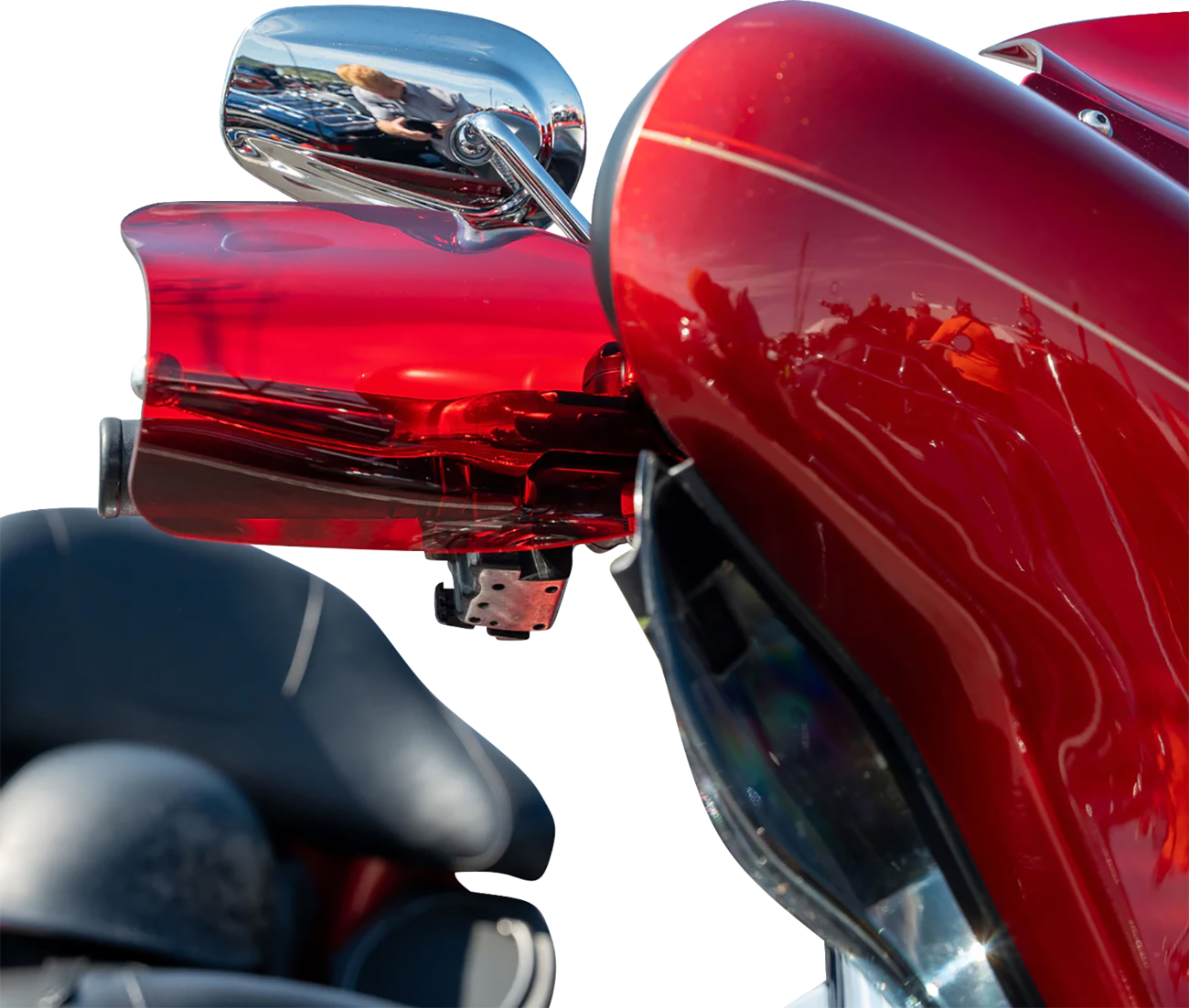 Klock Werks Flare Red Hand Guards fits 1982-2025 Harley Davidson Cable Clutch