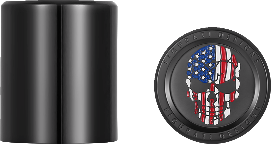Figurati Skull USA Flag Black Short Magnetic Docking Hardware Covers for Harley
