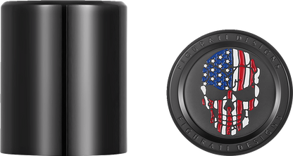 Figurati Skull USA Flag Black Short Magnetic Docking Hardware Covers for Harley