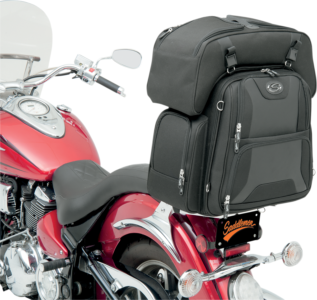 Saddlemen Textile FTB3600 Motorcycle Sissy Bar Luggage Bag for Harley Davidson
