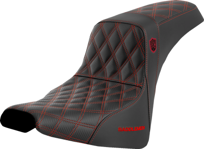 Saddlemen SDC Pro Series Red Lattice Gel Seat fits 2018-2025 Harley Softail FXBB