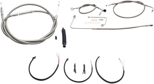 La Choppers ABS Braided 15"-17" Ape Handlebar Cable Kit 2016-2017 Harley Softail