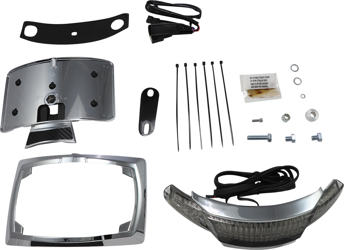 Ciro Chrome LED Latitude Taillight License Plate Mount 2010-2013 Harley Touring