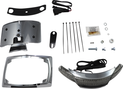 Ciro Chrome LED Latitude Taillight License Plate Mount 2010-2013 Harley Touring