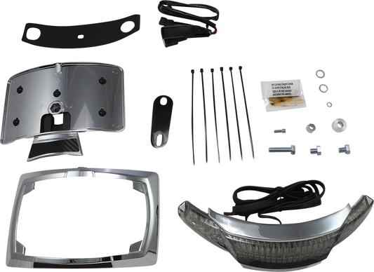 Ciro Chrome LED Latitude Taillight License Plate Mount 2010-2013 Harley Touring