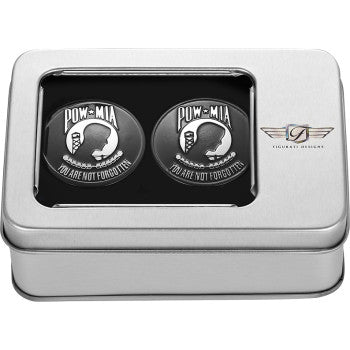 Figurati Designs POW-MIA Military Black Swingarm Covers for 1980-2025 Harley