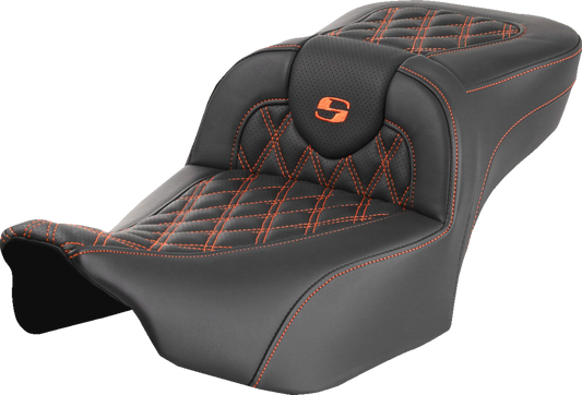 Saddlemen Roadsofa Orange Lattice Extended Gel Seat for 2023-2025 Harley Touring
