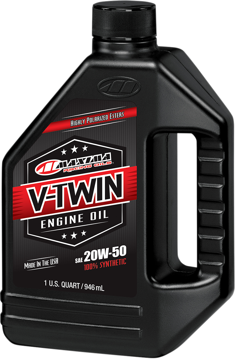 Maxima Racing 1 Quart Fully Synthetic 20W-50 Motorcycle V-Twin Engine Oil
