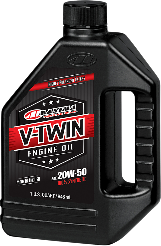 Maxima Racing 1 Quart Fully Synthetic 20W-50 Motorcycle V-Twin Engine Oil