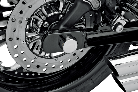 Drag Specialties Chrome Rear Axle Caps Covers 2008-2017 Harley FXD FXST FLST