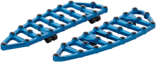 Arlen Ness MX Blue Driver Floorboards for 1980-2024 Harley Touring Softail
