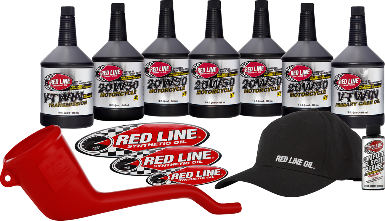 Red Line Synthetic 20W-50 Engine Primary Transmission Oil Change Kit for Harley