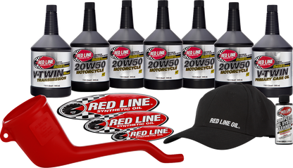Red Line Synthetic 20W-50 Engine Primary Transmission Oil Change Kit for Harley