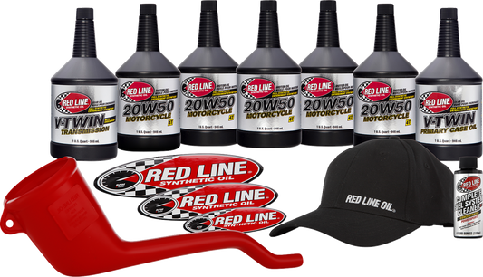 Red Line Synthetic 20W-50 Engine Primary Transmission Oil Change Kit for Harley